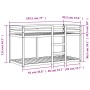 Solid black pine wood bunk bed 90x190 cm by , Beds and slatted bases - Ref: Foro24-3206509, Price: 214,04 €, Discount: %