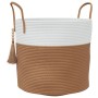 Cesta de almacenaje algodón marrón y blanco Ø40x35 cm de , Cestas - Ref: Foro24-358498, Precio: 21,59 €, Descuento: %