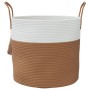 Brown and white cotton storage basket Ø40x35 cm by , Baskets - Ref: Foro24-358498, Price: 21,59 €, Discount: %