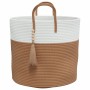 Brown and white cotton storage basket Ø40x35 cm by , Baskets - Ref: Foro24-358498, Price: 21,59 €, Discount: %