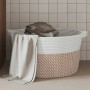 Brown and white cotton storage basket Ø40x25 cm by , Baskets - Ref: Foro24-358464, Price: 18,16 €, Discount: %