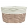 Brown and white cotton storage basket Ø40x25 cm by , Baskets - Ref: Foro24-358464, Price: 18,16 €, Discount: %