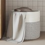 Gray and white cotton storage basket Ø40x35 cm by , Baskets - Ref: Foro24-358466, Price: 24,50 €, Discount: %