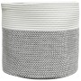 Gray and white cotton storage basket Ø40x35 cm by , Baskets - Ref: Foro24-358466, Price: 24,50 €, Discount: %