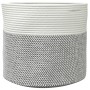 Gray and white cotton storage basket Ø40x35 cm by , Baskets - Ref: Foro24-358466, Price: 24,50 €, Discount: %