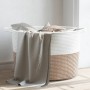 Brown and white cotton laundry basket Ø55x36 cm by , Laundry baskets - Ref: Foro24-358472, Price: 27,00 €, Discount: %