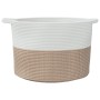 Brown and white cotton laundry basket Ø55x36 cm by , Laundry baskets - Ref: Foro24-358472, Price: 27,00 €, Discount: %