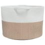 Brown and white cotton laundry basket Ø55x36 cm by , Laundry baskets - Ref: Foro24-358472, Price: 27,00 €, Discount: %