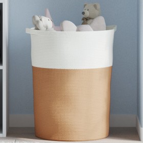 Brown and white cotton storage basket Ø49x65 cm by , Baskets - Ref: Foro24-358493, Price: 42,99 €, Discount: %