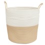 Beige and white cotton storage basket Ø43x38 cm by , Baskets - Ref: Foro24-358487, Price: 27,44 €, Discount: %