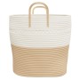 Beige and white cotton storage basket Ø43x38 cm by , Baskets - Ref: Foro24-358487, Price: 27,44 €, Discount: %