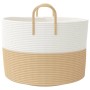 Beige and white cotton storage basket Ø51x33 cm by , Baskets - Ref: Foro24-358491, Price: 24,53 €, Discount: %