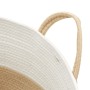 Beige and white cotton storage basket Ø51x33 cm by , Baskets - Ref: Foro24-358491, Price: 24,48 €, Discount: %