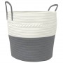 Gray and white cotton storage basket Ø43x38 cm by , Baskets - Ref: Foro24-358485, Price: 23,78 €, Discount: %