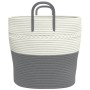 Gray and white cotton storage basket Ø43x38 cm by , Baskets - Ref: Foro24-358485, Price: 21,97 €, Discount: %