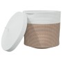 Cesta de almacenaje con tapa algodón marrón y blanco Ø40x35 cm de , Cestas - Ref: Foro24-358500, Precio: 40,73 €, Descuento: %