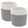 Storage baskets 2 pcs gray and white cotton Ø28x18 cm by , Baskets - Ref: Foro24-358458, Price: 19,99 €, Discount: %