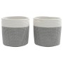 Storage baskets 2 pcs gray and white cotton Ø28x18 cm by , Baskets - Ref: Foro24-358458, Price: 19,99 €, Discount: %