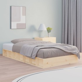 Solid wood double bed frame 140x190 cm by , Beds and slatted bases - Ref: Foro24-820716, Price: 125,57 €, Discount: %