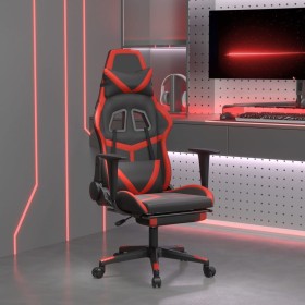 Gaming-Stuhl mit Massage und Fußstütze aus schwarz-rotem Kunstleder von , Gaming-Stühle - Ref: Foro24-345435, Preis: 140,99 €...