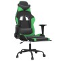 Gaming chair with massage and footrest in black green synthetic leather by , Gaming chairs - Ref: Foro24-345414, Price: 112,5...