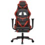 Gaming-Stuhl mit Massage und Fußstütze aus schwarz-rotem Kunstleder von , Gaming-Stühle - Ref: Foro24-345435, Preis: 139,89 €...