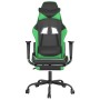 Gaming-Stuhl mit Massage und Fußstütze aus schwarzgrünem Kunstleder von , Gaming-Stühle - Ref: Foro24-345414, Preis: 112,53 €...