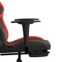 Gaming-Stuhl mit Massage und Fußstütze aus schwarz-rotem Kunstleder von , Gaming-Stühle - Ref: Foro24-345435, Preis: 139,89 €...