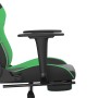 Gaming chair with massage and footrest in black green synthetic leather by , Gaming chairs - Ref: Foro24-345414, Price: 112,5...