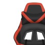 Silla gaming de masaje y reposapiés cuero sintético negro rojo de , Sillones para videojuegos - Ref: Foro24-345435, Precio: 1...