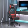 Silla gaming de masaje con reposapiés tela negro y rojo de , Sillones para videojuegos - Ref: Foro24-345489, Precio: 139,63 €...