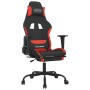 Massage-Gaming-Stuhl mit Fußstütze aus schwarzem und rotem Stoff von , Gaming-Stühle - Ref: Foro24-345489, Preis: 139,97 €, R...