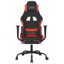 Massage-Gaming-Stuhl mit Fußstütze aus schwarzem und rotem Stoff von , Gaming-Stühle - Ref: Foro24-345489, Preis: 139,97 €, R...