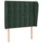 Headboard with dark green velvet ears 83x23x118/128 cm by , Headboards and footboards - Ref: Foro24-3118423, Price: 77,34 €, ...