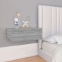 Mesita de noche flotante madera contrachapada gris 40x30x15cm de vidaXL, Mesitas de noche - Ref: Foro24-815284, Precio: 27,37...