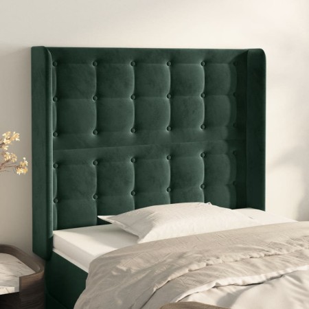 Headboard with dark green velvet ears 83x16x118/128 cm by , Headboards and footboards - Ref: Foro24-3120047, Price: 80,02 €, ...