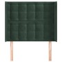 Headboard with dark green velvet ears 83x16x118/128 cm by , Headboards and footboards - Ref: Foro24-3120047, Price: 80,02 €, ...