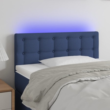 Cabecero con LED de tela azul 100x5x78/88 cm de , Cabeceros y pies de cama - Ref: Foro24-3122042, Precio: 47,88 €, Descuento: %