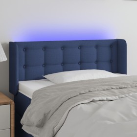 Blue fabric headboard with LED 103x16x78/88 cm by , Headboards and footboards - Ref: Foro24-3123666, Price: 55,99 €, Discount: %