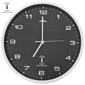 Radio controlled wall clock quartz movement 31 cm black by vidaXL, Wall clocks - Ref: Foro24-50618, Price: 27,77 €, Discount: %