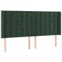 Cabecero con LED de terciopelo verde oscuro 163x16x118/128 cm de , Cabeceros y pies de cama - Ref: Foro24-3124539, Precio: 14...