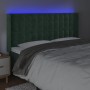 Cabecero con LED de terciopelo verde oscuro 163x16x118/128 cm de , Cabeceros y pies de cama - Ref: Foro24-3124539, Precio: 14...