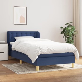 Box spring bed with blue fabric mattress 80x200 cm by , Beds and slatted bases - Ref: Foro24-3127083, Price: 313,99 €, Discou...