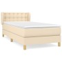 Box spring bed with cream fabric mattress 100x200 cm by , Beds and slatted bases - Ref: Foro24-3127106, Price: 335,75 €, Disc...