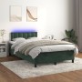 Cama box spring colchón y LED terciopelo verde oscuro 120x200cm de , Camas y somieres - Ref: Foro24-3134636, Precio: 399,81 €...