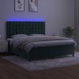 Cama box spring colchón y LED terciopelo verde oscuro 160x200cm de , Camas y somieres - Ref: Foro24-3136374, Precio: 555,79 €...