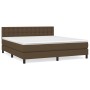 Box spring bed with dark brown fabric mattress 160x200 cm by , Beds and slatted bases - Ref: Foro24-3140388, Price: 487,58 €,...