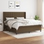 Cama box spring con colchón tela marrón oscuro 160x200 cm de , Camas y somieres - Ref: Foro24-3131764, Precio: 597,30 €, Desc...