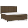 Cama box spring con colchón tela marrón oscuro 160x200 cm de , Camas y somieres - Ref: Foro24-3131764, Precio: 609,99 €, Desc...