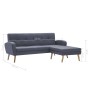 L-förmiges Sofa, gepolstert mit hellgrauem Stoff, 186 x 136 x 79 cm von vidaXL, Sofas - Ref: Foro24-247000, Preis: 351,75 €, ...